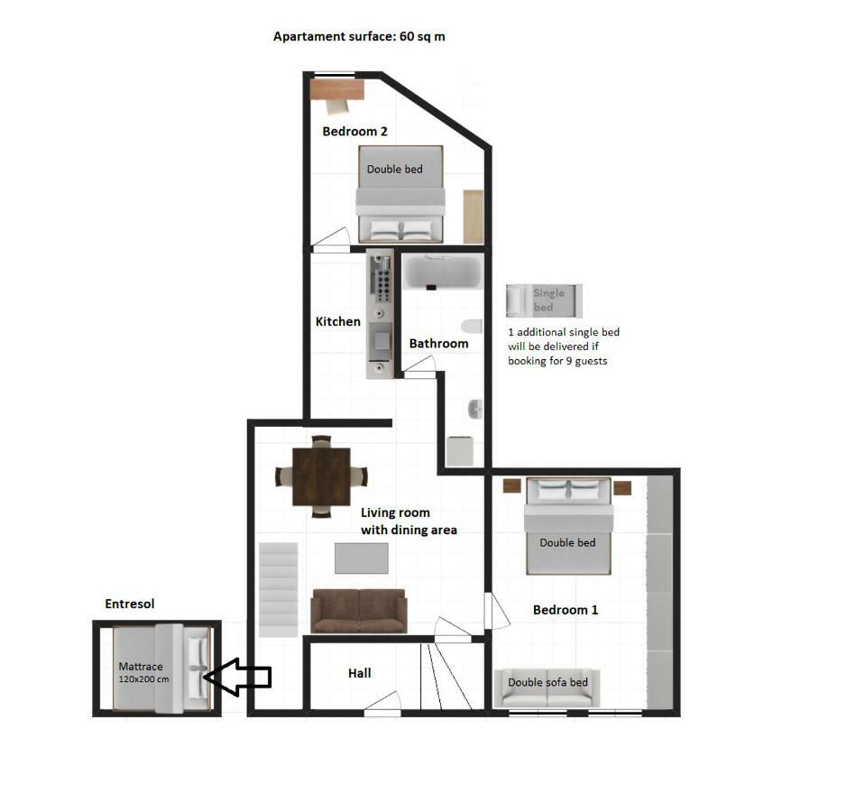 קרקוב Stylish 2 Bedroom Apartment Morsztynowska Street מראה חיצוני תמונה